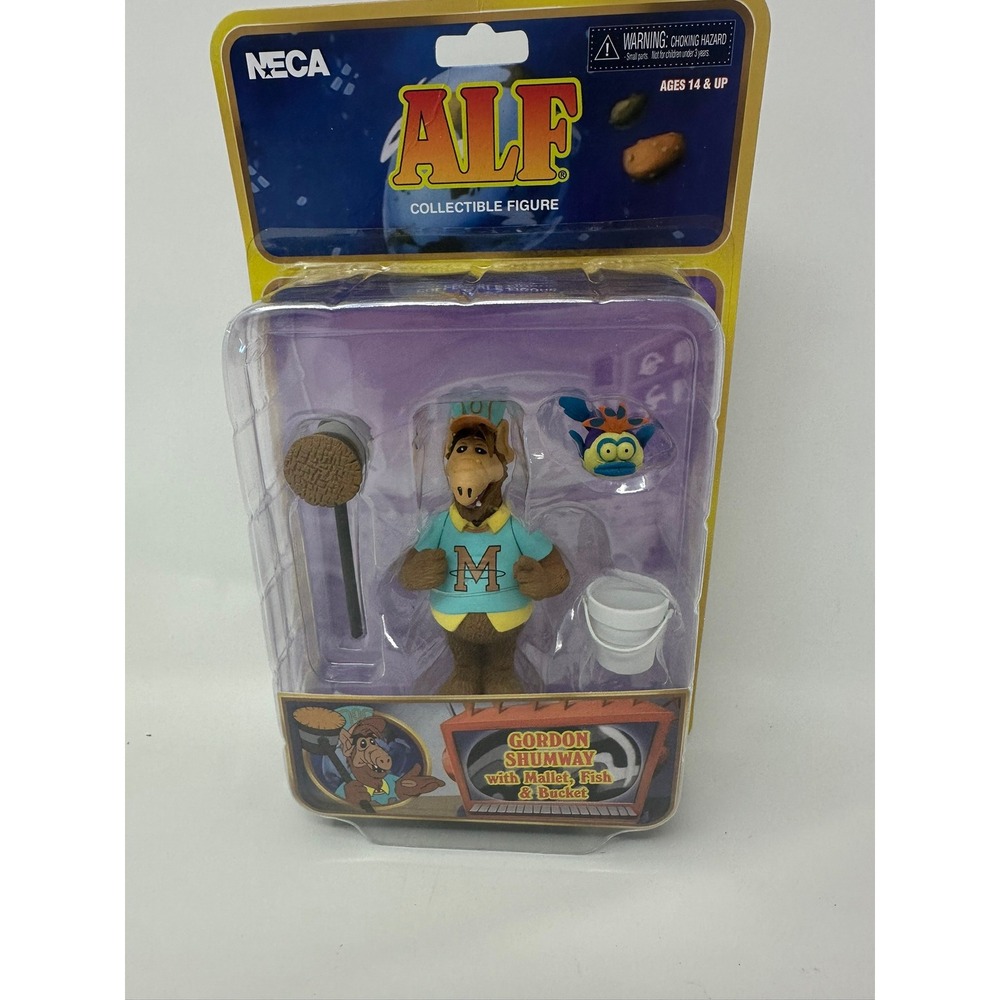 NECA ALF Gordon Shumway Collectible Figure with Mallet Fish and Bucket New